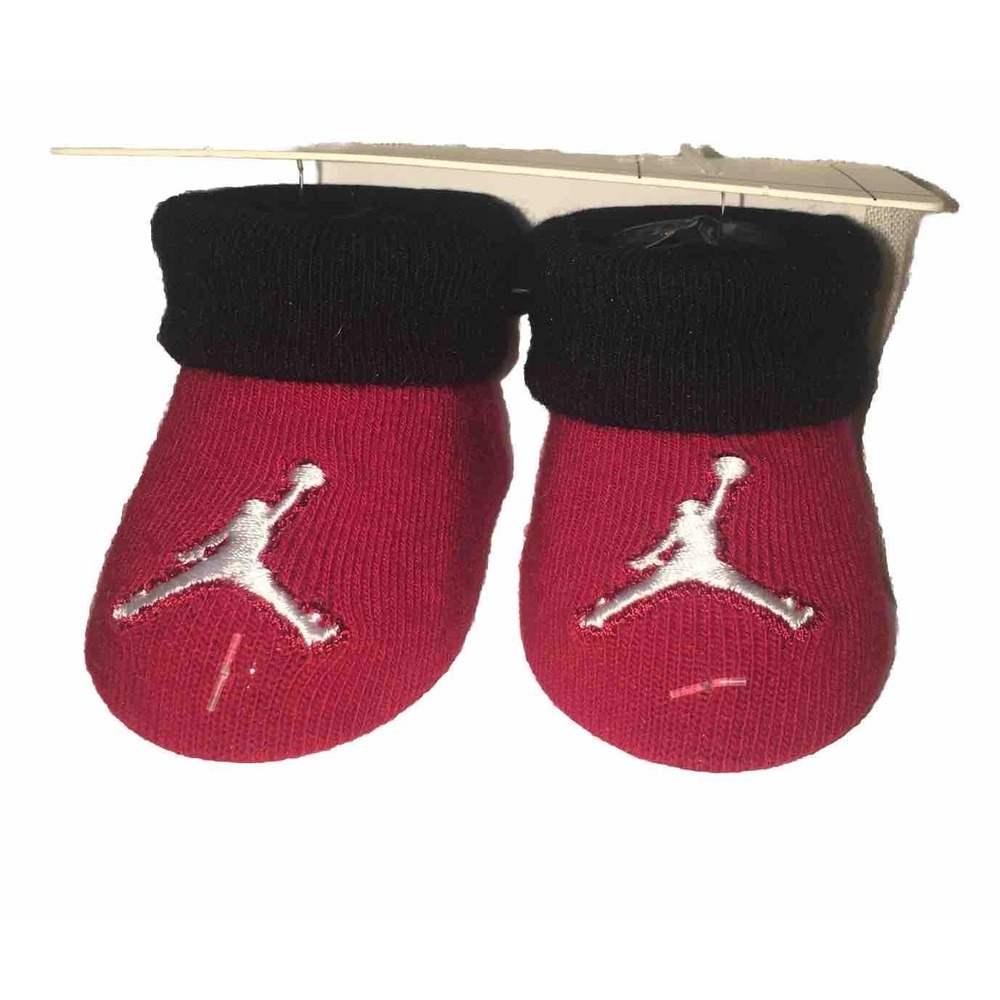 New Jordan Newborn Booties 0-6 Months Red Black White Jumpman Logo